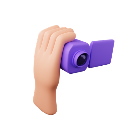 Mano sosteniendo la cámara de mano  3D Icon