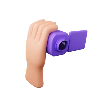 Mano sosteniendo la cámara de mano  3D Icon