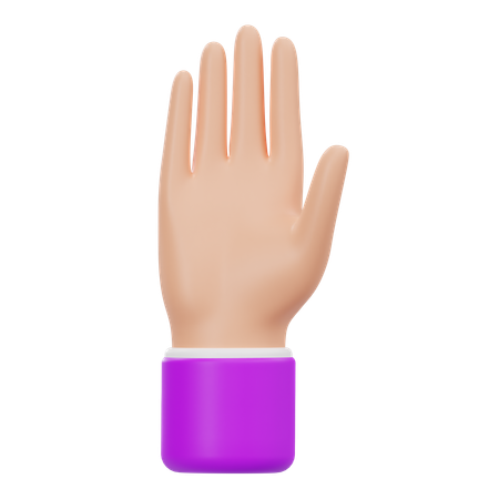 Mano levantada  3D Icon