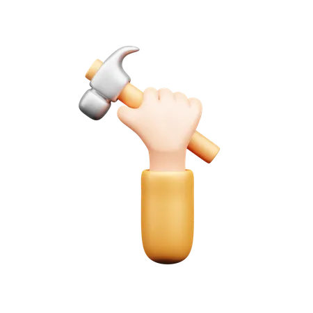 Mano de martillo  3D Icon