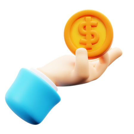 Mano mostrando dólar  3D Icon