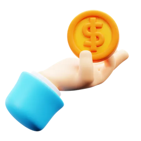 Mano mostrando dólar  3D Icon