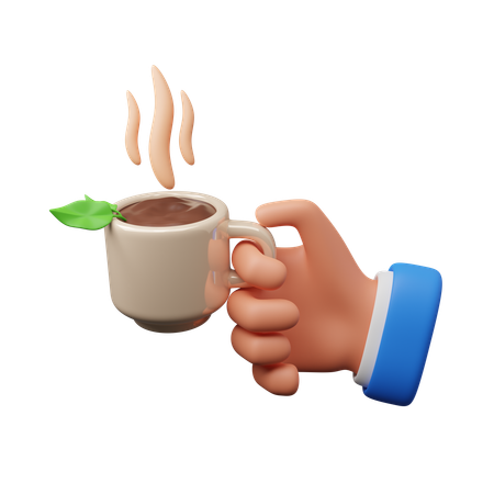 Mano que lleva bebida caliente  3D Icon