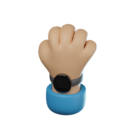 Mano que lleva la mano del reloj  3D Icon