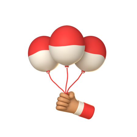 Mano que lleva un globo indonesio  3D Icon