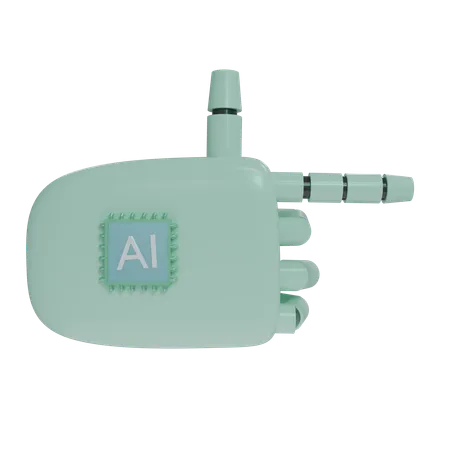 Mano Robot ApuntandoDerecha Verde Menta  3D Icon