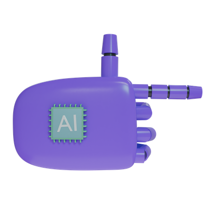 Mano Robot ApuntandoDerecha Violeta  3D Icon