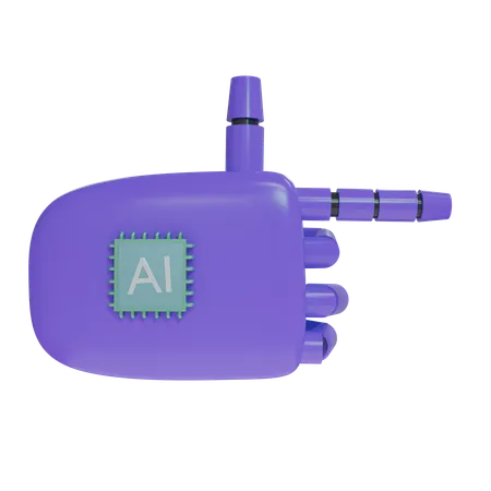 Mano Robot ApuntandoDerecha Violeta  3D Icon