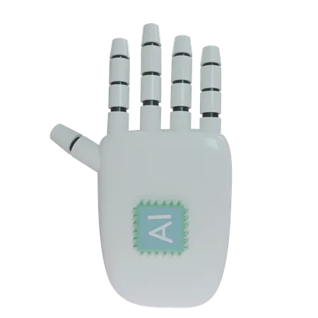 Mano Robot HandUp Blanco  3D Icon