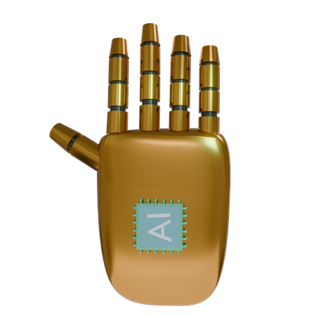 Mano Robot HandUp Bronce  3D Icon