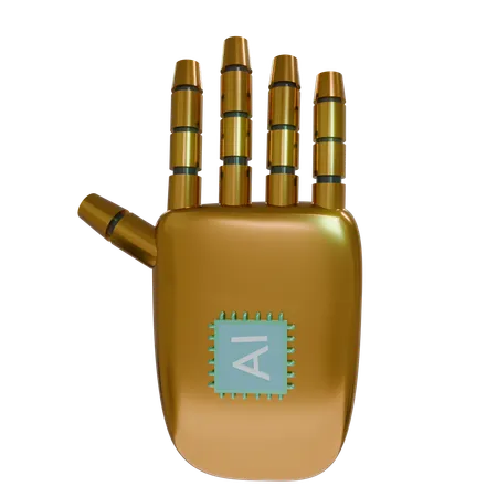 Mano Robot HandUp Bronce  3D Icon