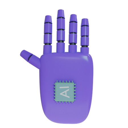 Mano Robot HandUp Violeta  3D Icon