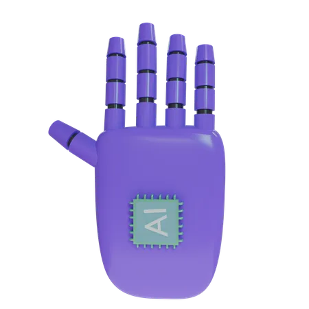 Mano Robot HandUp Violeta  3D Icon