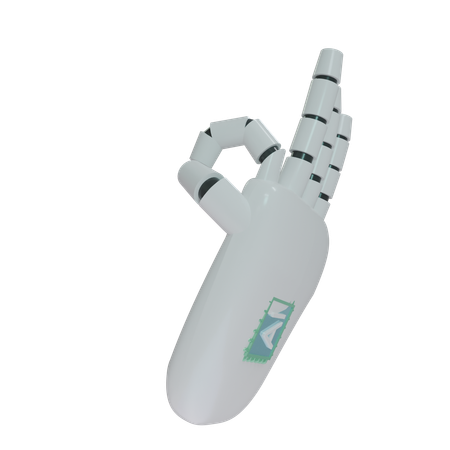 Mano Robot OK Blanco  3D Icon