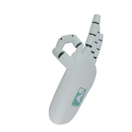 Mano Robot OK Blanco  3D Icon