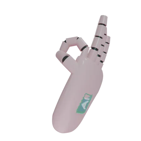 Mano Robot OK Rosa  3D Icon