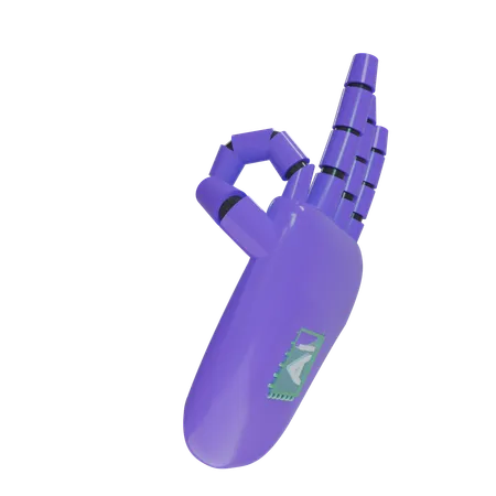 Mano Robot OK Violeta  3D Icon