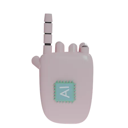 Mano Robot PointUp Rosa  3D Icon