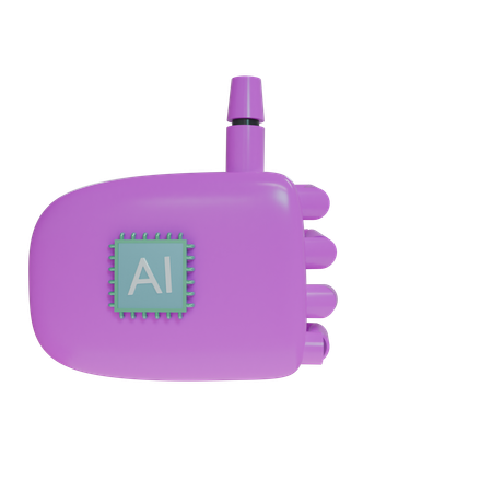 Mano Robot ThumbsUp Magenta  3D Icon