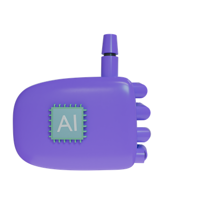 Mano Robot ThumbsUp Violeta  3D Icon