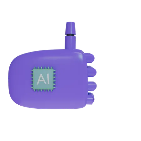 Mano Robot ThumbsUp Violeta  3D Icon