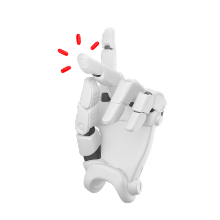 Mano robot que chasquea los dedos  3D Illustration