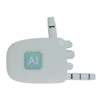 Roca De Mano Robot En Blanco  3D Icon