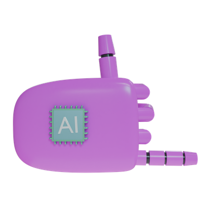 Roca de mano robot en magenta  3D Icon