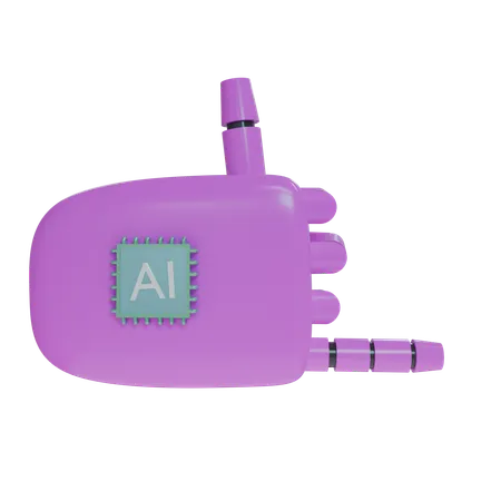 Roca de mano robot en magenta  3D Icon