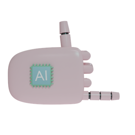 Roca De Mano Robot En Rosa  3D Icon