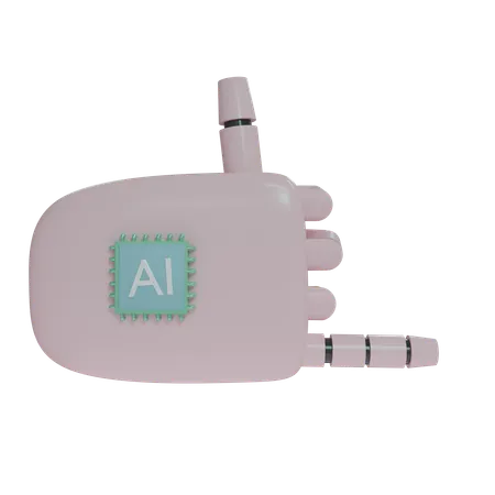 Roca De Mano Robot En Rosa  3D Icon