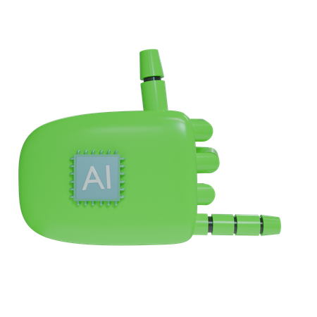 Roca De Mano Robot En Verde  3D Icon