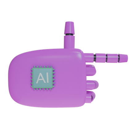 Mano Robot ApuntandoDerecha Magenta  3D Icon