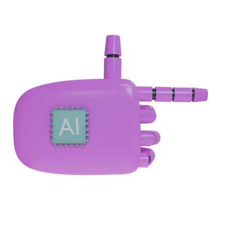 Mano Robot ApuntandoDerecha Magenta  3D Icon