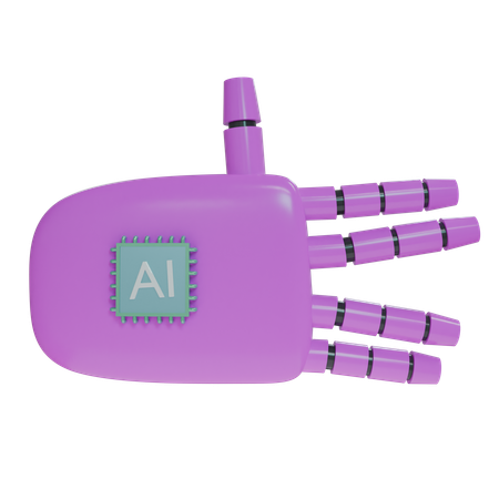 Mano Robot Signo Extraño Magenta  3D Icon