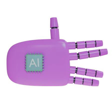 Mano Robot Signo Extraño Magenta  3D Icon