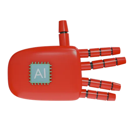 Mano Robot RaroSigno Rojo  3D Icon