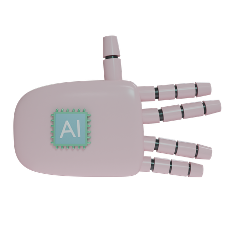 Mano Robot Signo Raro Rosa  3D Icon