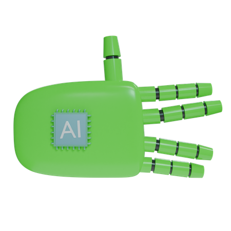 Mano Robot Signo Raro Verde  3D Icon