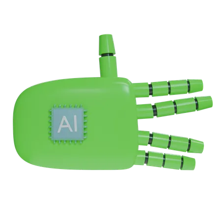 Mano Robot Signo Raro Verde  3D Icon