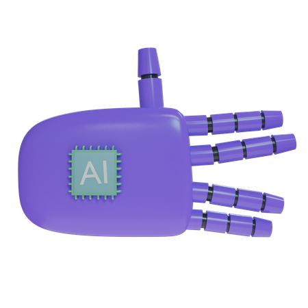 Mano Robot Signo Raro Violeta  3D Icon