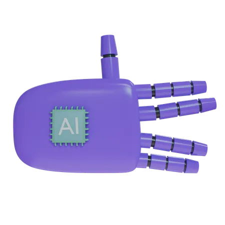 Mano Robot Signo Raro Violeta  3D Icon