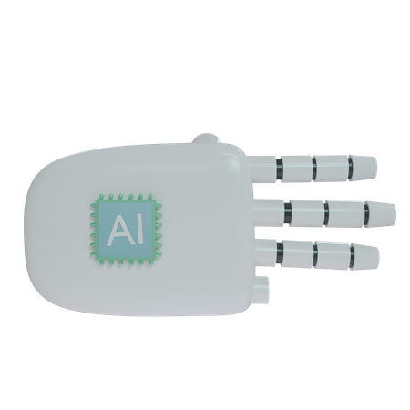 Mano Robot Con Tres Dedos Blanco  3D Icon