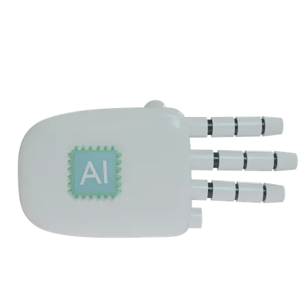 Mano Robot Con Tres Dedos Blanco  3D Icon