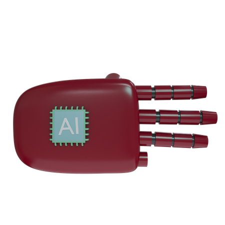 Mano Robot ThreeFingers Burdeos  3D Icon