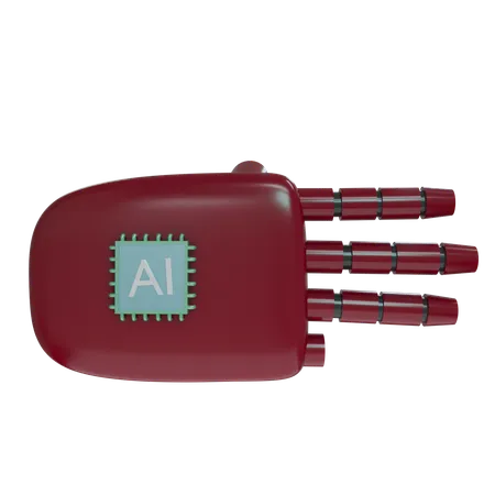 Mano Robot ThreeFingers Burdeos  3D Icon