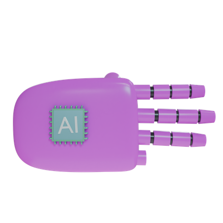 Mano Robot Tres Dedos Magenta  3D Icon