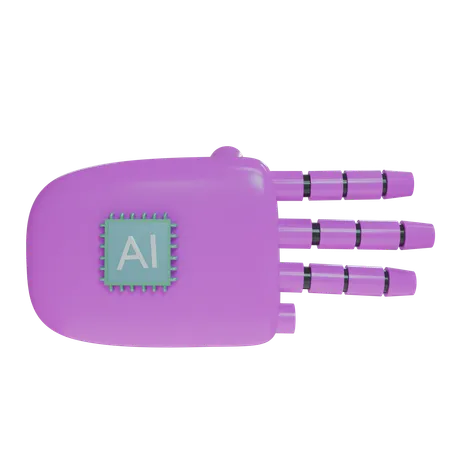 Mano Robot Tres Dedos Magenta  3D Icon