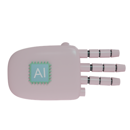 Mano Robot Tres Dedos Rosa  3D Icon