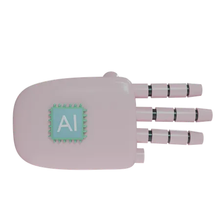 Mano Robot Tres Dedos Rosa  3D Icon